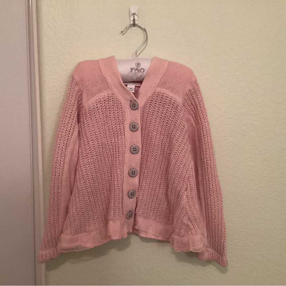NaartjieKids Pink Crochet Cardigan (Medium 5 years)